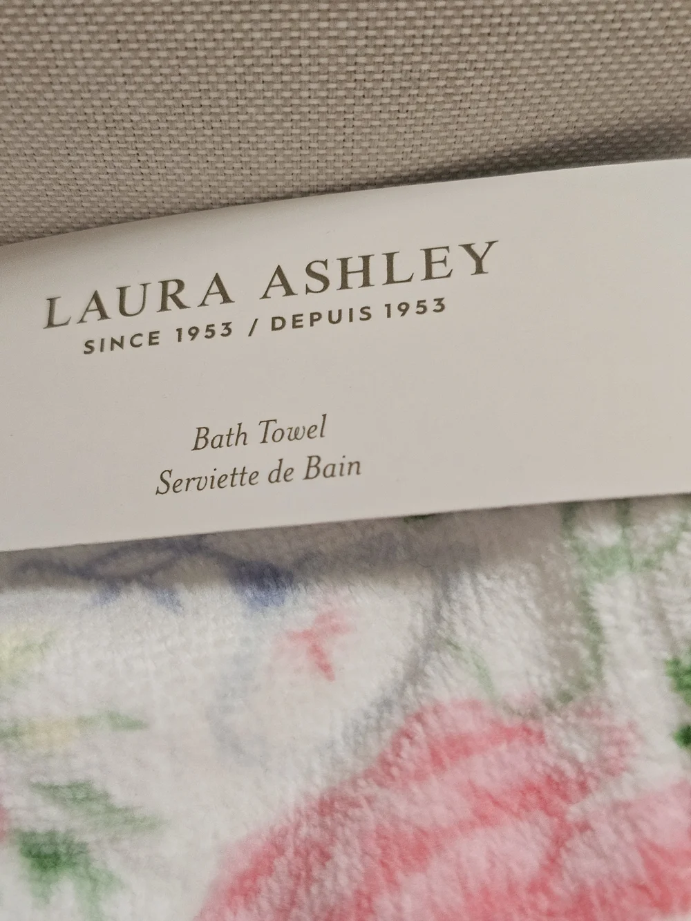3 pc Laura Ashley FLORAL QUARTET Pink Blue Velour 1 Bath 2 Hand Towel Set Pastel